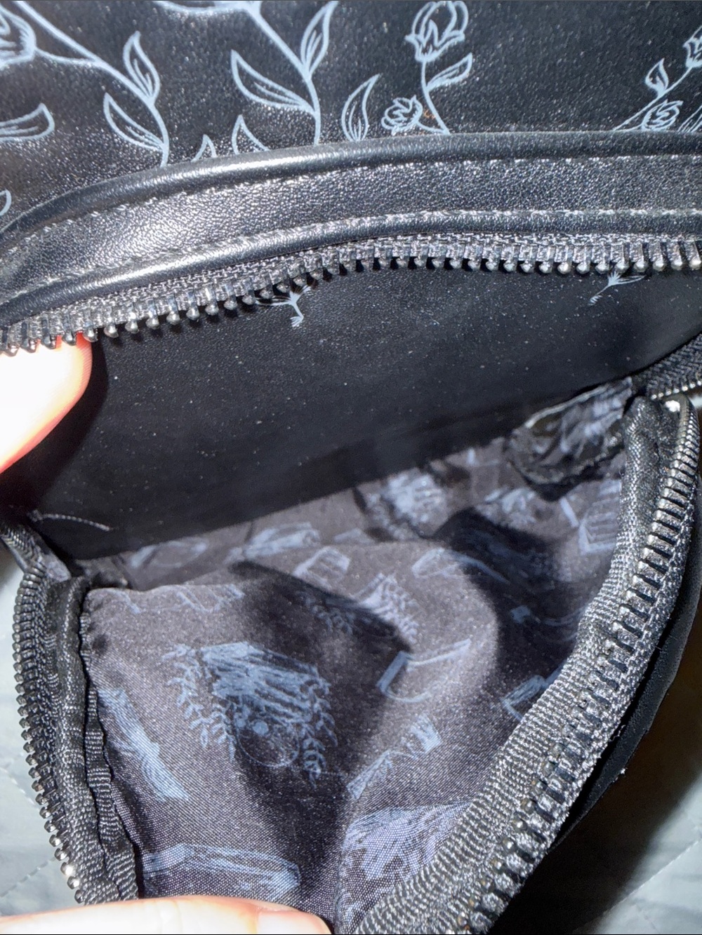 Loungefly Black 'Death By TBR' Skeleton Embossed Mini Backpack - Picture 8 of 9